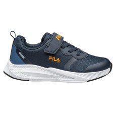 Fila blue sneakers with laces and scratches