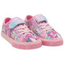 Παπούτσι Sneakers Lelli Kelly ροζ με σκρατς και κορδόνια 