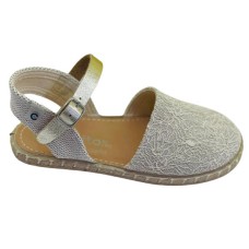 Conguitos gold espadrille sandal with buckle