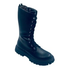 Black Asso boot with zipper and laces