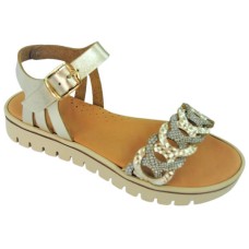 Primi Passi gold sandal with buckle