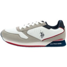 Sports casual Polo white with laces