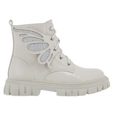 Exe Kids white boot with zipper and laces