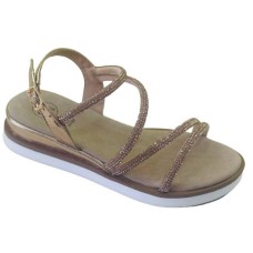 Exe Kids gold sandal with buckle