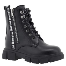 Renato Garini ankle boots black with zipper and laces