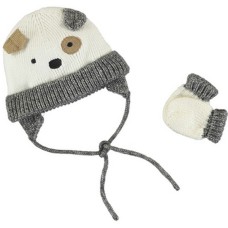 Children's set of Mayoral white-gray hat and gloves