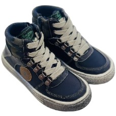 TUITI boot dark blue with laces and zippers