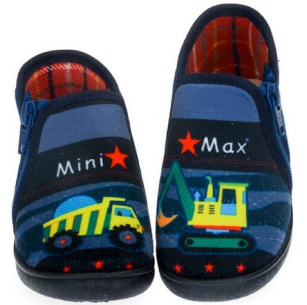 Παιδικές παντόφλες Mini-Max μπλε με φερμουάρ 