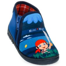 Children's mini-Max blue slippers with zipper