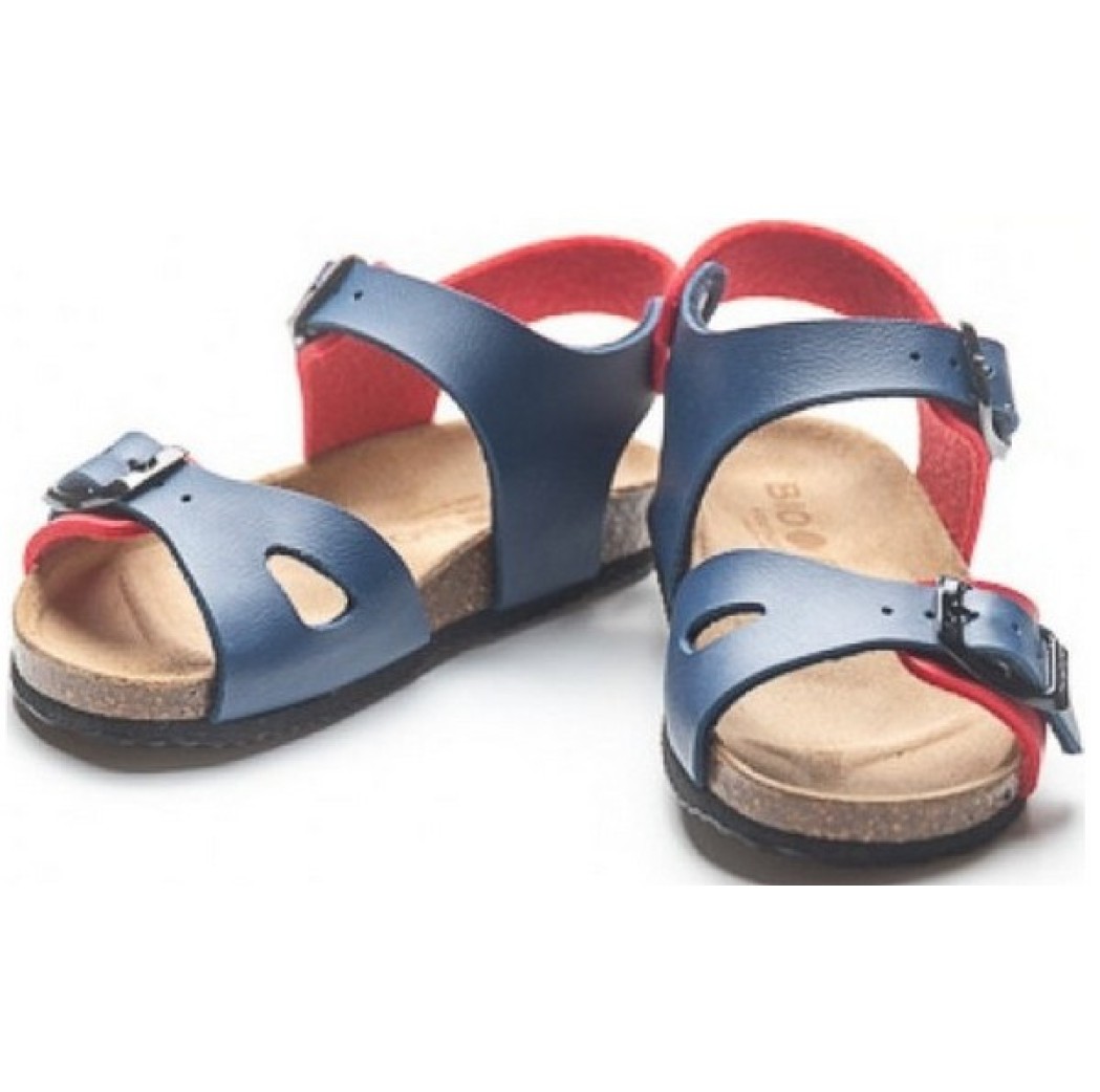 Bio-Bio blue-red sandal with buckle