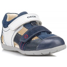 Geox blue-white shoe slipper with scratches