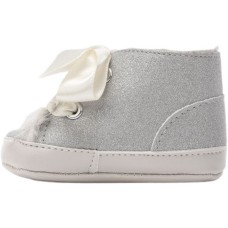 Mayoral cuddle shoe silver boot with ribbon