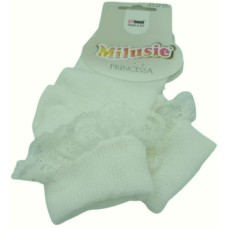 Children's off-white socks with lace